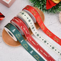 Hot Sale 10mm Wide 25Yards Grosgrain Ribbons Custom Snowflake Printed Christmas Gift Ribbon
