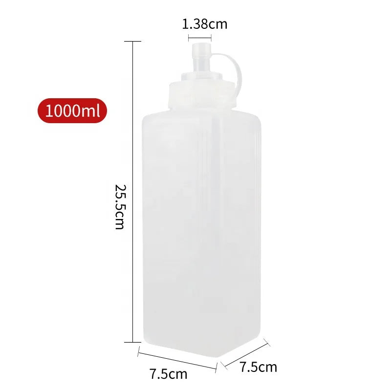 Plastic Squeeze Squirt Condiment Bottles With Twist on Lids - Top Dispensers for Ketchup Mustard Mayo Hot Sauces Olive Oil
