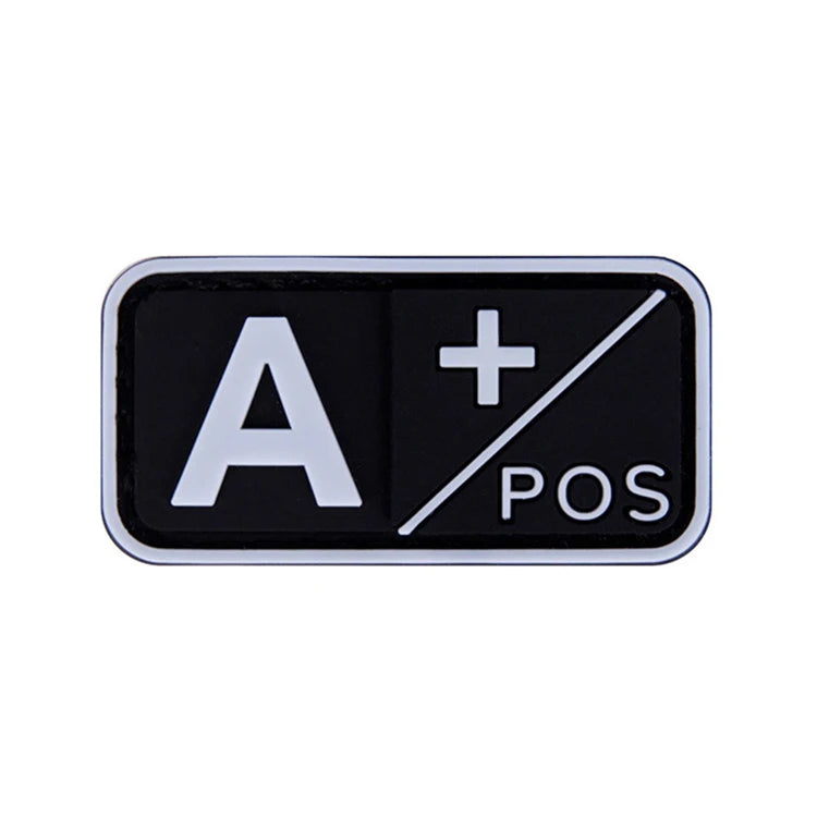 Stock Creative A+ B + AB + O + Positive Negative Blood Group 3D PVC Rubber Patches Badge (Multi Colors)