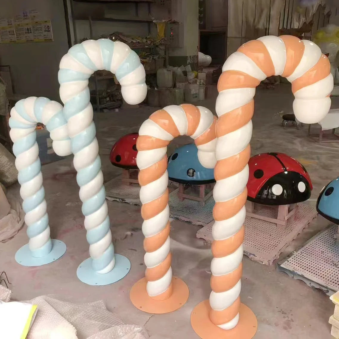 Event Party Decoration Large Fiberglass Candy/large Candy Cane Candy Props/giant Candy Cane Garden Candy Cane Sculpture Statue