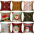 Luxury Hotel Hospital Use Christmas Decorative Flax Cotton Pillow Case Custom Sublimation Printing Anti-Dust Mite Zipper Closure