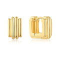 QX Custom OEM Stylish Minimalist Trendy 925 Sterling Silver Fine Jewelry 18k Gold Plated Shape Huggie Hoop Women Earring