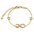 Wholesale Women's Gold Plated 925 Sterling Silver Zircon Infinity Symbol Star Charm Bracelets-Romantic Gift for Wedding Party