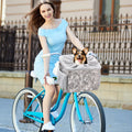 Dog Bike Basket Expandable Soft-Sided Pet Carrier Backpack  Collapsible Dog Bike Carrier 15 Lbs Soft-Sided Dog Basket for Bike