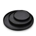 Wholesale Matte Porcelain Ceramic Plates Black Dinnerware Set Stoneware Dinner Plate and Shrinkage Dot Glaze Dessert Plate