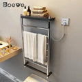 Stainless Intelligent Hanging Towel Rack Bathroom Accessories Electrothermal Towel Rail with Shelf Electric Towel Warmer Rack