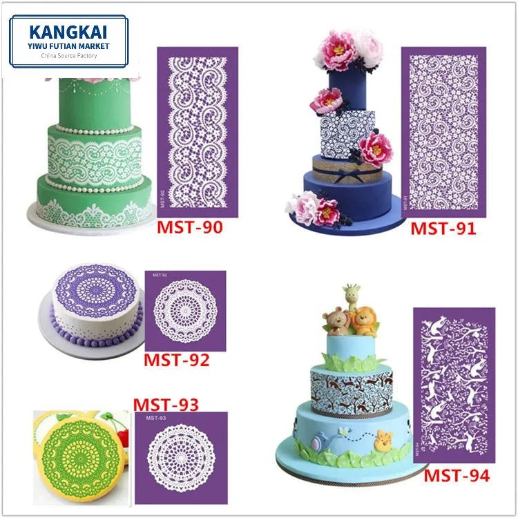 Wholesale New Arrival Carton Shaped Cake Stencils Mold Cake Lace Mold for Cake Decorations Home and Kitchen Accessories
