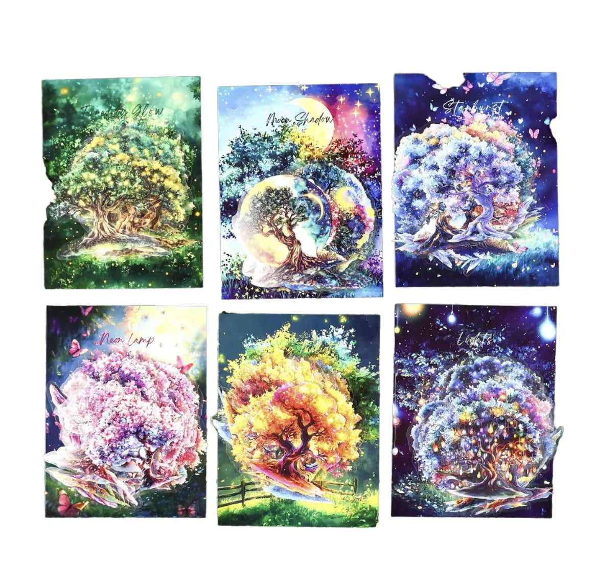 20pcs/pack PET Sticker Pack Tree Shadow Lovesong Series Forest Night Scene Theme Material Priming