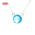 Wholesale Colorful Large Zircon S925 Silver Necklace Statement Jewelry Essential Enamel Sterling Silver Fine Jewelry Necklaces