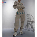 Fall Winter Clothes for Women Custom Two Piece Sets for Women Jogging Suits 2 Piece Half Zip Cropped Hoodie and Sweatpants Set