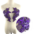 W018 New Rhinestone Beaded Tulle Beaded Applique Trimming Beads Crystals Rhinestones for Gown Dress