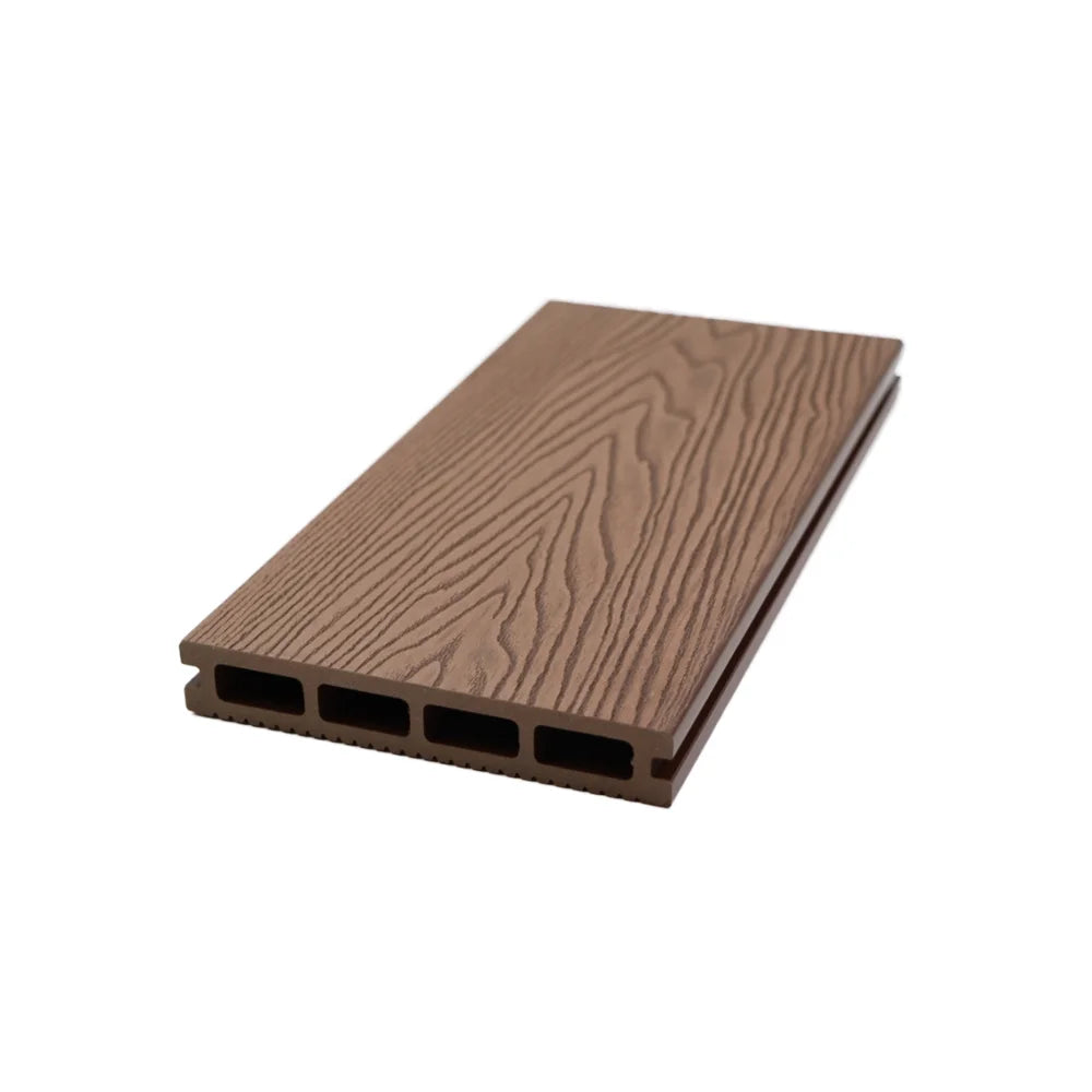 New Technology European Style WPC 3D Embossed Composite Decking Outdoor Floor Teak Material Waterproof Click Installation Square