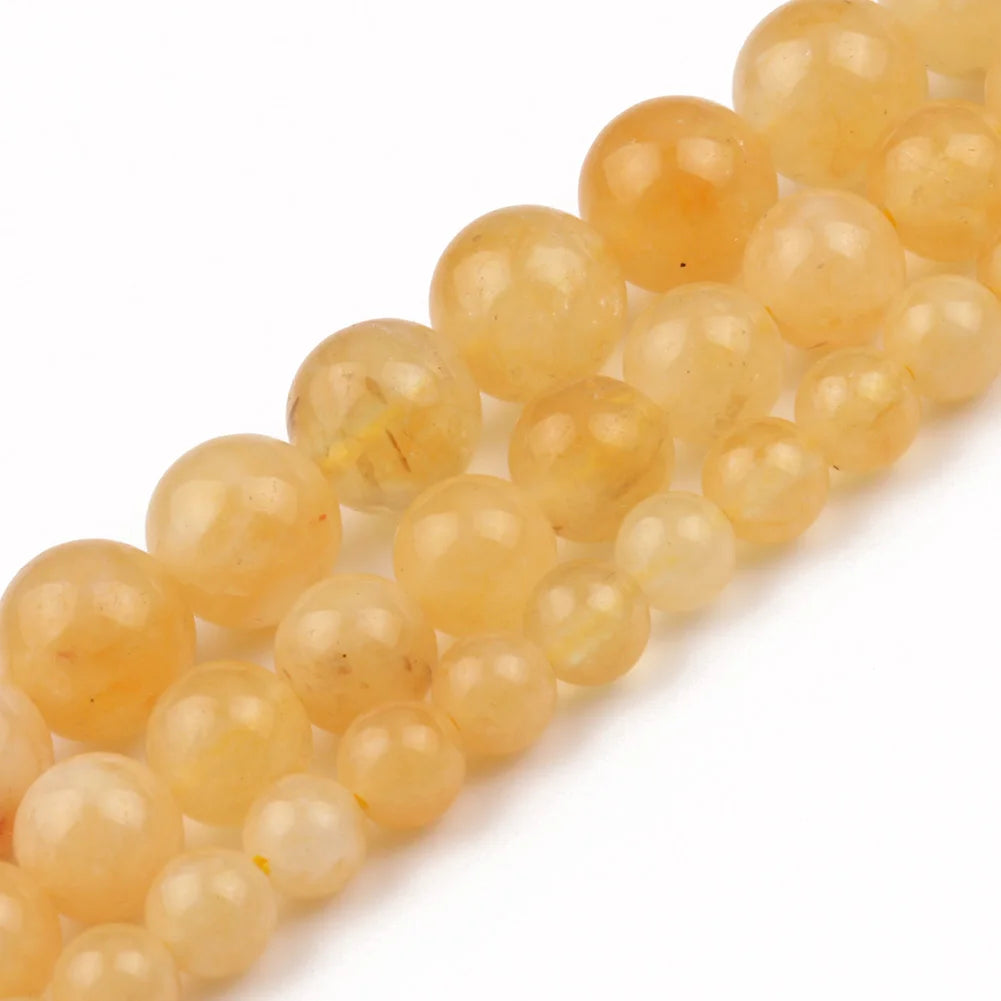 Wholesale 6/8/10mm Smooth Round Yellow Opal Stone Beads Dyeable for Jewelry Making and DIY MegaBDM