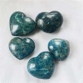 Wholesale Natural Crystal Stones Heart Healing Gemstone Blue Apatite Heart for Fengshui