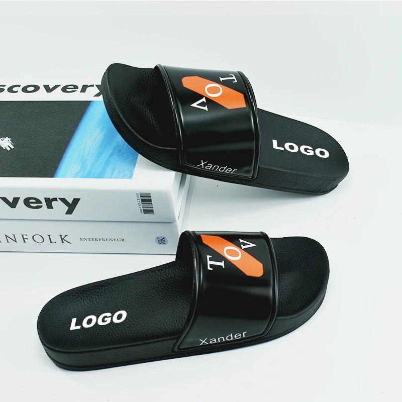 Custom Logo Waterproof Embroidered Youth Winter Slide Sandals Rubber EVA Beach Slipper