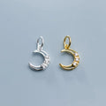 8mm Tiny Micro Zircon 925 Sterling Silver Crescent Moon Charms for Earring Necklace Bracelet Jewelry Making