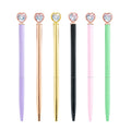 JH 2023 Fashion Design Bling Slim Ballpoint Pen Cute Lady Gift Heart Top Diamond Crystal Pen