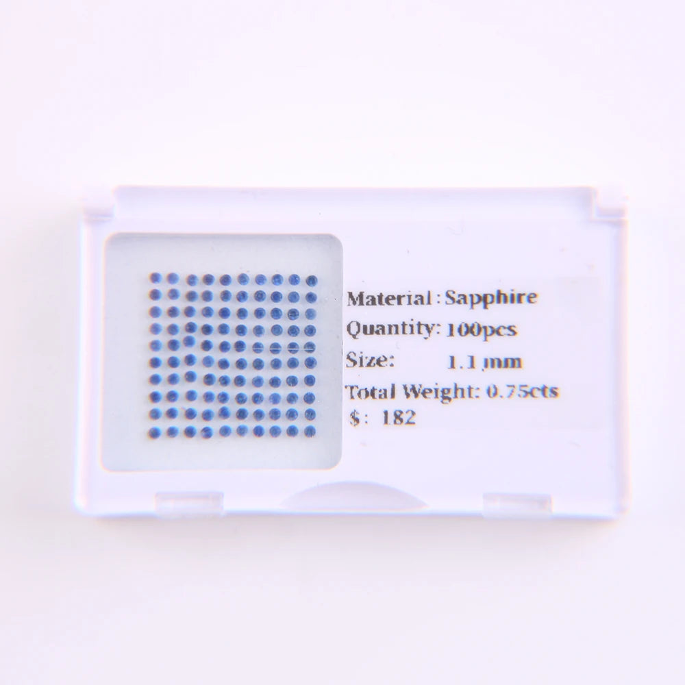 VOAINO 1.1 mm 0.75 Carat 100 Pcs Natural Tiny Neat Round Royal Blue Pale Blue Sapphire Beads Stone for Studs Rings