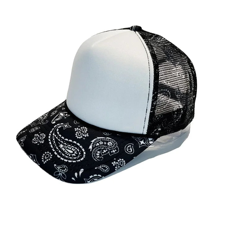 HN0002R Fashion Casquette Custom Mesh Tennis  Running Embroidery Black Sport Cap With Patchwork Premium Trucker Hat