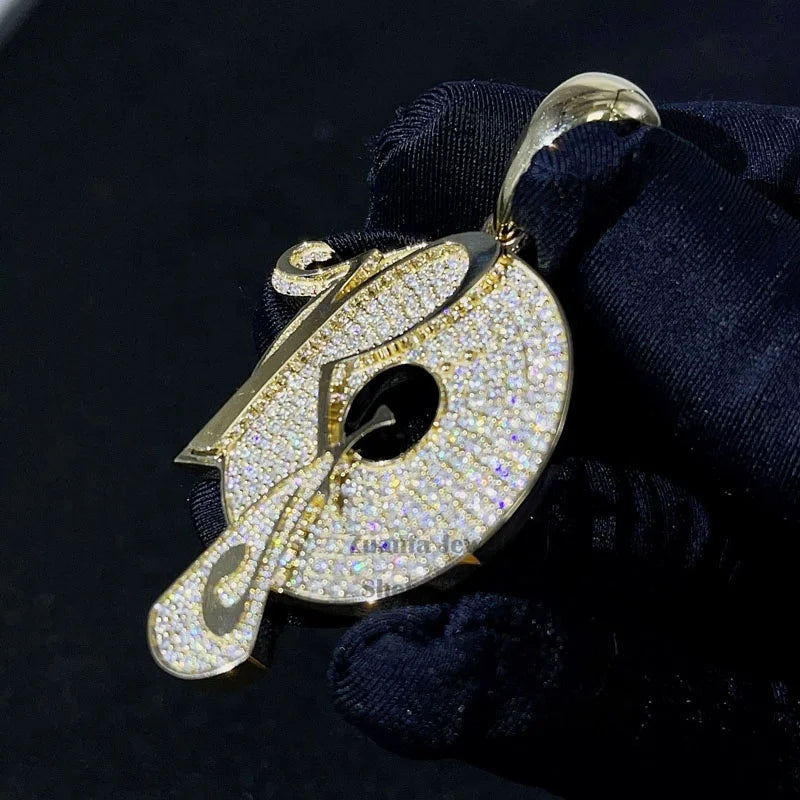 Ready to Ship Hip Hop 10K Real Gold Iced Out ROC Pendant With VVS Moissanite