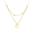Daidan Necklace Gold 18K Beads Chain Double Multi Layer Round Disc Choker Sterling Silver Necklace