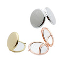 Metal Rose Gold Round Double Makeup Compact Mirror Custom Logo for Hand Held Mini Pocket Mirror