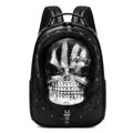PU Leather 3D Ghost Face Skull School Student Shoulder Laptop Bag Travel Backpack Waterproof Embossed Ghost Head Knapsack