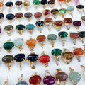 Natural Shape Slice Gemstone Ring - Gold Plated Sterling Silver Ring