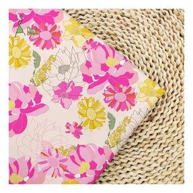 Low MOQ Woven Organic Poplin Pink Floral Printed 100% Cotton Fabric for Garment Dress Home Decor Shirts & Covers Girls & Boys