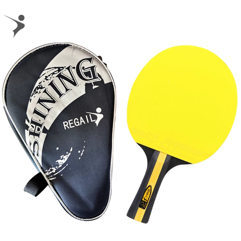 REGAIL 3 Star Yellow Table Tennis Racket  Black Poplar Wood Professional Blue Ping Pong Bat Welcome Customs Racket