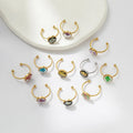 Fashion 18k Gold Plated Stainless Steel Dry Flowers Resin Pressed Flowers Ring for Women Girls Wedding Holiday Jewelry Gift