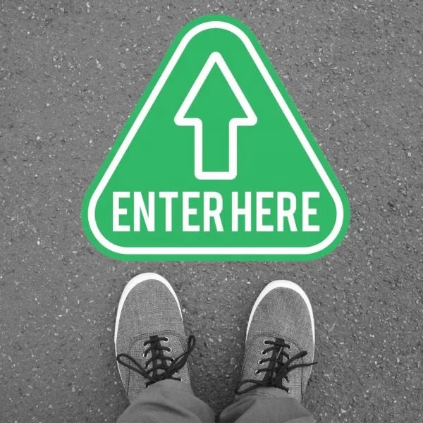 Custom Shape Outdoor Ground Sticker Brick Concrete Decals Sidewalk Graphic Advertising Sign