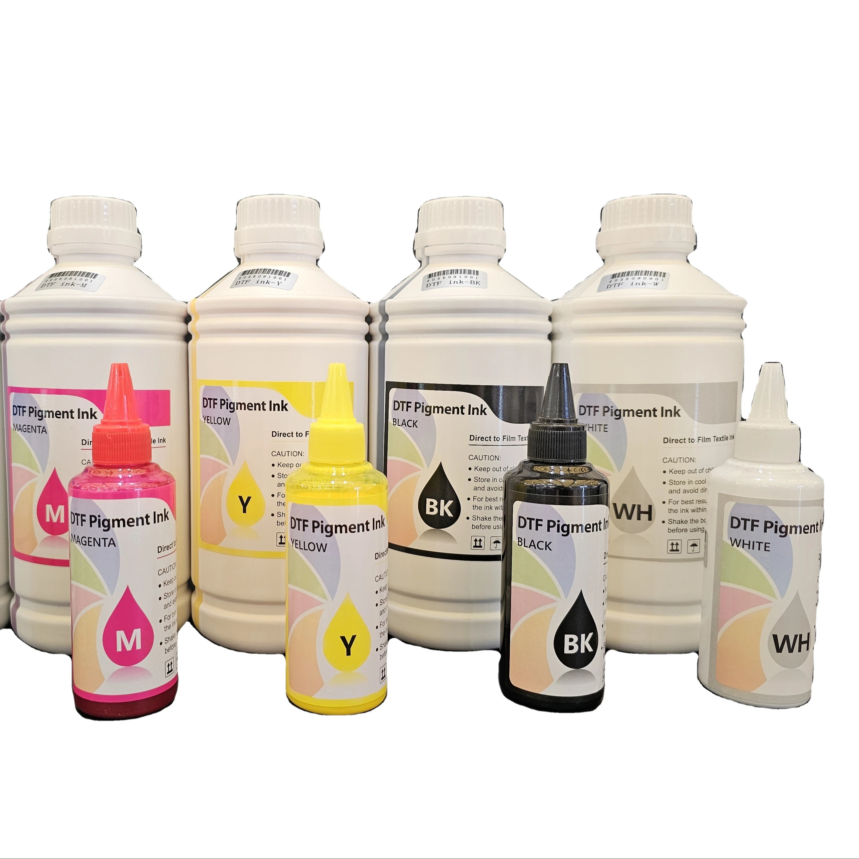 DTF Ink for Epson I3200-A1/4720/5113/ DX5/DX7 PET Film Pigment Ink with CMYK & White Color for Printing