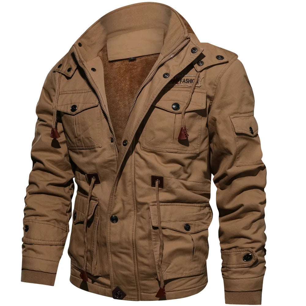 M-5XL Autumn and Winter Hoodie New Custom Logo Retro Thickened Warm Outdoor Motorcycle Plus Size Men's Casual Jacket