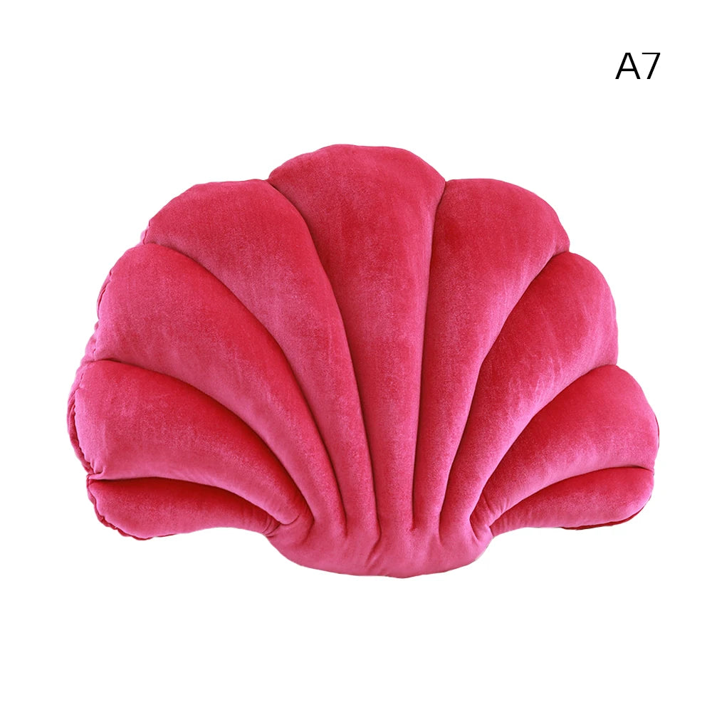 XinLan Shell Shaped Throw Pillow Sofa Seat Cushion Luxury Velvet Chair Cushion Wedding Backrest Tatami Mattress Cushion