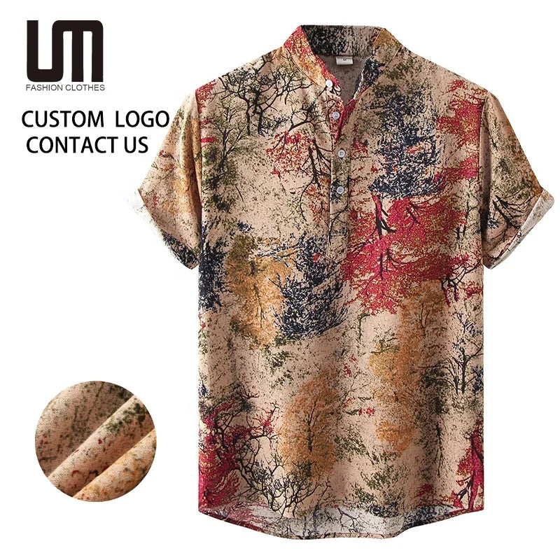 Oem Odm Vintage Printed T-Shirts - Oversized V-Neck Streetwear Tees Summer Short Sleeve Tops for Men Casual Y2K Retro Shirts