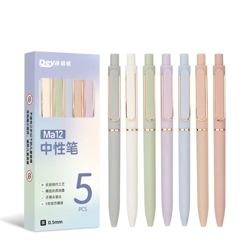Press the Neutral Pen to Customize the LOGO Morandi Bullet Head 0.5mm Metal Advertising Signature Pen