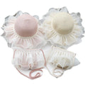 Girls Kids Straw Beach Hats and Bags Set Flower Tote Handbag Bag Girl Woman Paper Straw Hats and Beach Bag Set