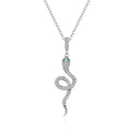 Factory Chain Necklace 925 Sterling Silver Dazzling Zirconia Snake Women Pendant Necklace Women Party Statement Jewelry SCN409