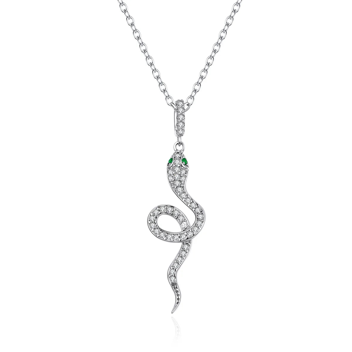 Factory Chain Necklace 925 Sterling Silver Dazzling Zirconia Snake Women Pendant Necklace Women Party Statement Jewelry SCN409