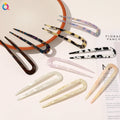 Qiyue Women's Leopard Acetate Hair Stick Bun Chignon Styling Tool