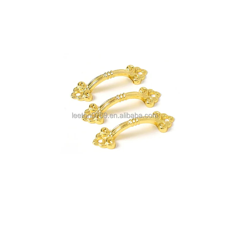 Stock Supply Box Accessories 47 X 14mm Zinc Alloy Material Gold Small Metal Box Handle
