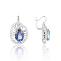 Abiding 12X16 Natural Big Mystic Quartz - Blueish Stone Fancy Luxurious 925 Sterling Silver Earrings Women for Bridal