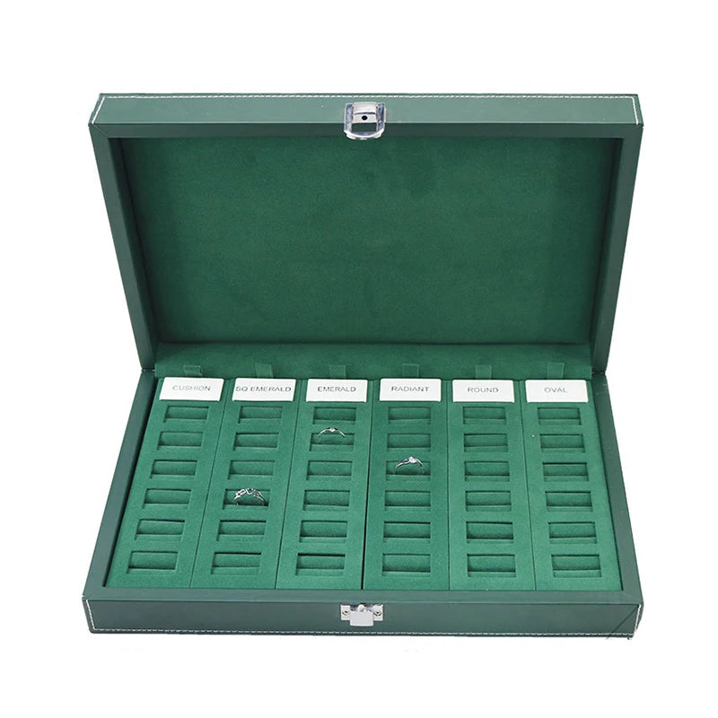 Custom Logo Lock Leather Jewelry Organizer Display Case Ring Packaging and Storage Box