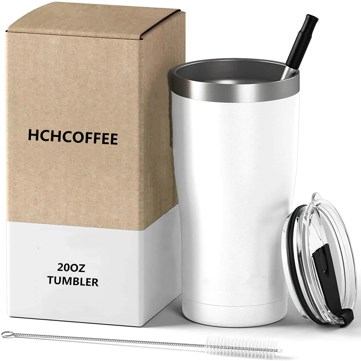 Sample Coffee Tumbler 20oz Stainless Steel Double Wall Vacuum Insulated With Splash Proof Lid and Straw (matte Black)