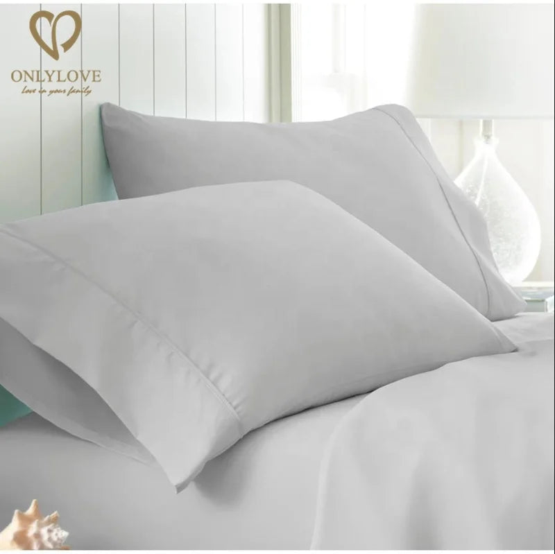 Utopia Bedding 4-Pack Queen Pillowcases 300TC Fabric Solid Modern Shrinkage Fade Resistant Envelope Closure Soft