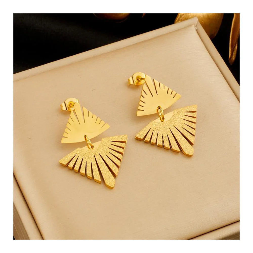 Fashion 2024 Tarnish Free 18k Gold Plated 316L Stainless Steel Drop Earrings for Women Jewelry