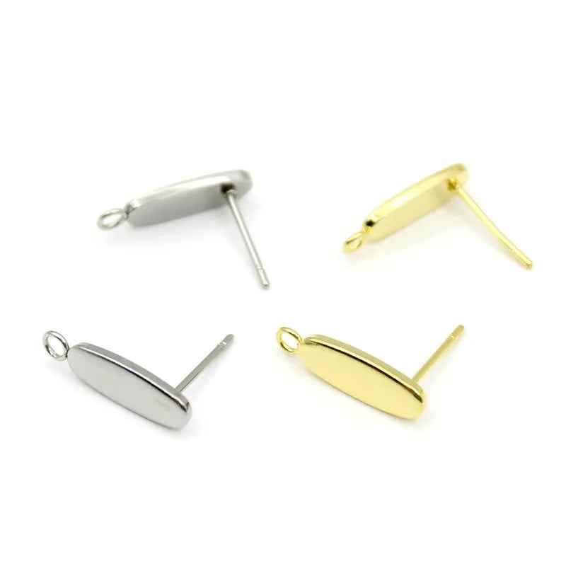 5mm*1.3cm Oval Stainless Steel Earring With Pendants Hook for Handmade DIY Jewelry Earrings Materia Semi-Finished Accessories