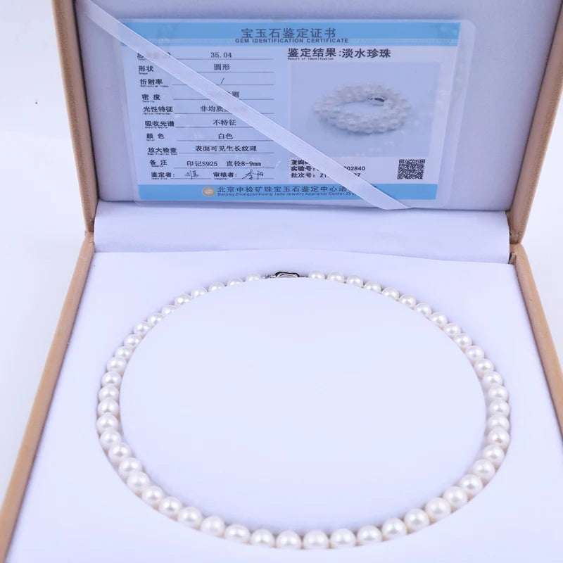 2025 Wholesale Price Cultured Natural Milk White Freshwater Pearl Necklace with 925 Silver Clasp Luxury 925 Silver Jewelry
