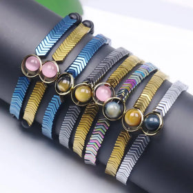 Arrow Hematite Bracelet Healing Crystal Yoga Stone Beaded Bracelets Dainty Dream Tiger Eye Bracelet for Men Jewelry